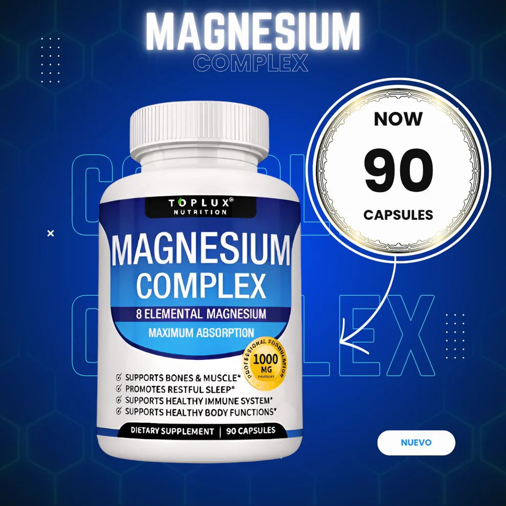 🧲 Magnesio Complex™ 8 en 1 (90 Cápsulas Original)