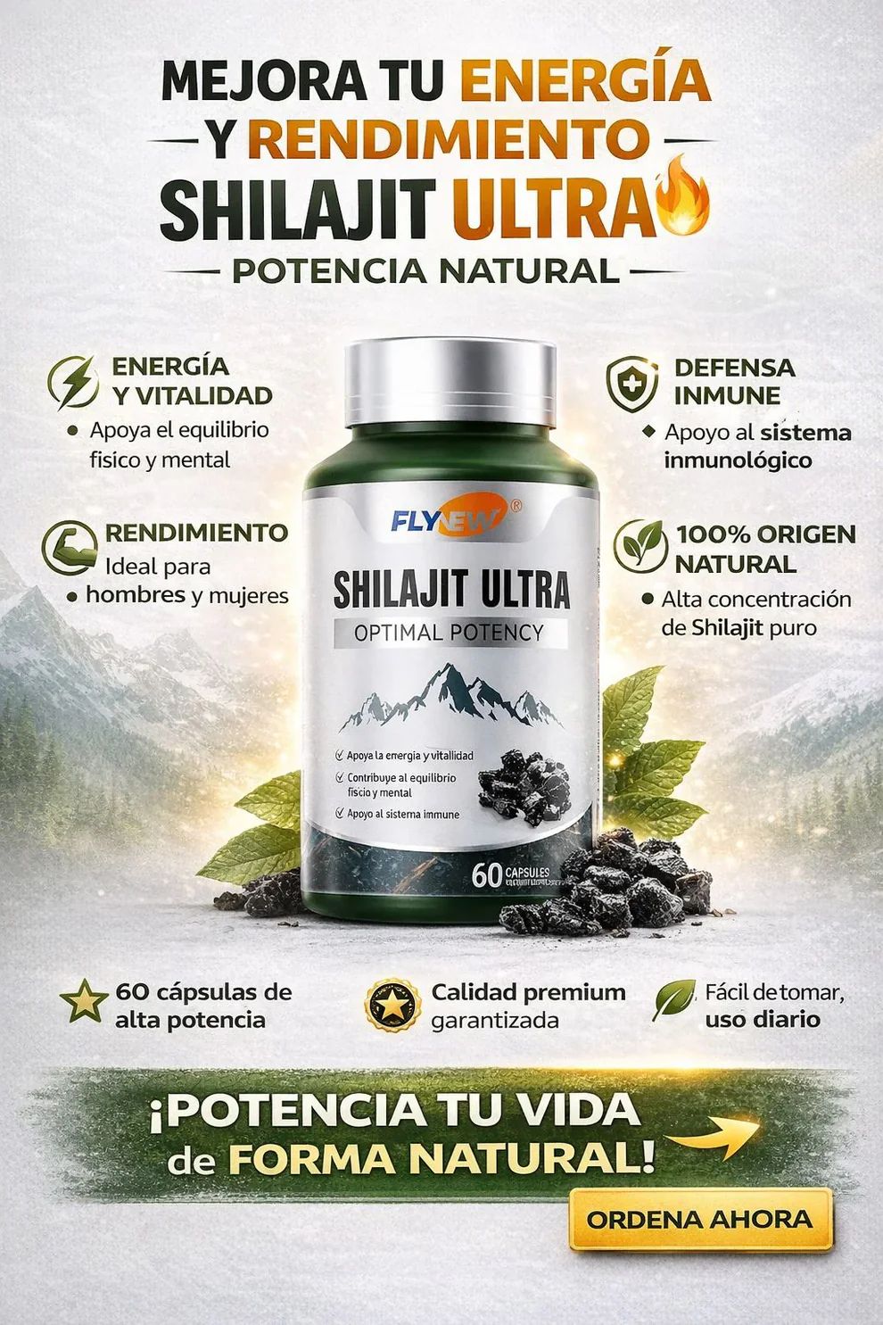 SHILAJIT ULTRA® PREMIUM (PARA AUMENTAR TESTOSTERONA) EE.UU